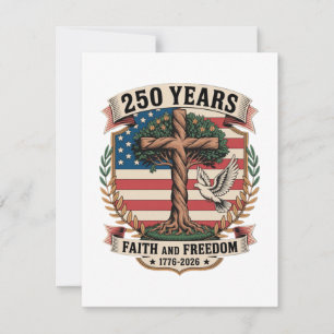 250 Jahre Glaube und Freiheit Feiertagskarte