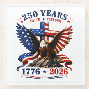 250 Jahre Glaube und Freiheit Glasuntersetzer