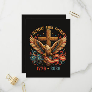 250 Jahre Glaube und Freiheit Patriotischer Adler Einladungspostkarte