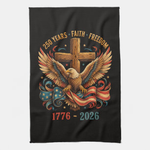 250 Jahre Glaube und Freiheit Patriotischer Adler Geschirrtuch