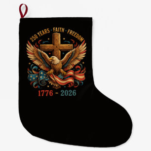 250 Jahre Glaube und Freiheit Patriotischer Adler Großer Weihnachtsstrumpf