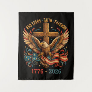 250 Jahre Glaube und Freiheit Patriotischer Adler Wandteppich