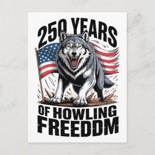 250 Jahre Heulende Freiheit Wolf Art Postkarte