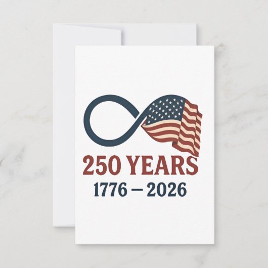 250 Jahre Jahrestag 1776-2026 USA Patriotic Dankeskarte (Vorderseite)