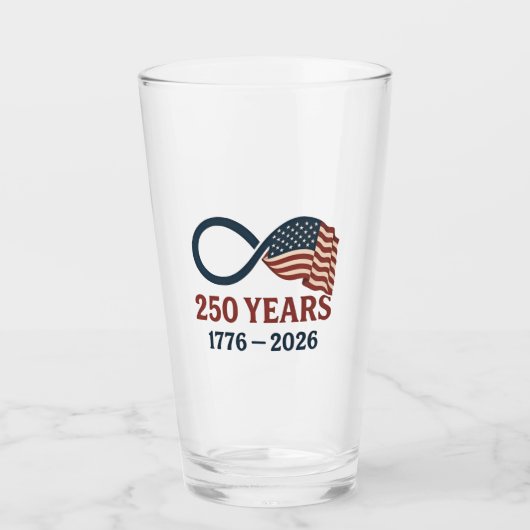 250 Jahre Jahrestag 1776-2026 USA Patriotic Glas (Vorderseite)