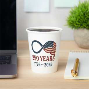 250 Jahre Jahrestag 1776-2026 USA Patriotic Pappbecher