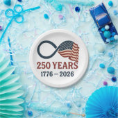 250 Jahre Jahrestag 1776-2026 USA Patriotic Pappteller (Party)