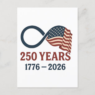 250 Jahre Jubiläum 1776-2026 USA Patriotisch  Einladungspostkarte