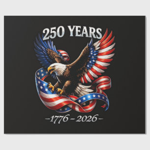 250 Jahre Jubiläum Adler Amerikanische Flagge Geschenkpapier