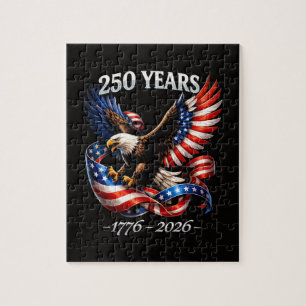 250 Jahre Jubiläum Adler Amerikanische Flagge Puzzle
