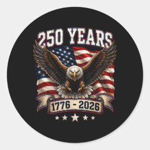 250 Jahre Jubiläum Amerikanisch 1776 2026 Runder Aufkleber