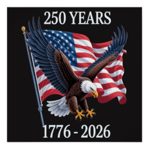 250 Jahre Jubiläum USA Amerikanische Flagge 1776-2 Poster