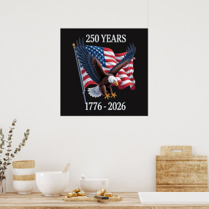 250 Jahre Jubiläum USA Amerikanische Flagge 1776-2 Poster