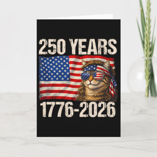 250 Jahre Katze Amerikanische Flagge 1776-2026 4. Karte