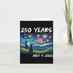 250 Jahre Katze Sternennacht 4. Juli 250. Jubiläum Karte