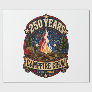 250 Jahre Lagerfeuer-Crew 1776 2026 250. 4. Juli C Geschenkpapier