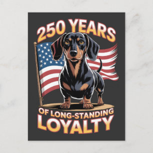 250 Jahre langjährige Treue Dachshund Postkarte