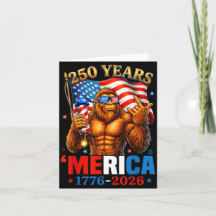 250 Jahre Merica 250. USA-Flagge Sasquatch Karte