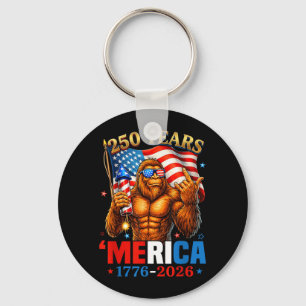 250 Jahre Merica 250. USA-Flagge Sasquatch Schlüsselanhänger