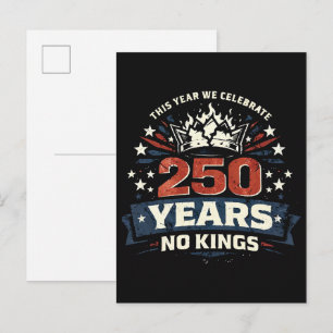 250 Jahre ohne Könige Patriotisch Ankündigungspostkarte