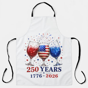 250 Jahre patriotische Weinglas-Feier Schürze
