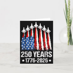 250 Jahre Patriotischer 4. Juli Amerikanische Flag Karte