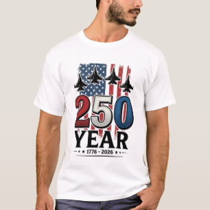 250 Jahre Patriotisches Jet Vintage Gravur Shirt D