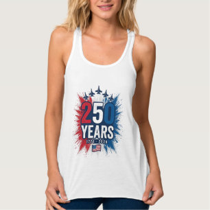 250 Jahre patriotisches Jets-Jubiläums-Vektordesig Tank Top