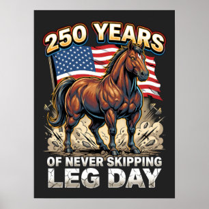 250 Jahre patriotisches Pferd ohne übersprungenen Poster
