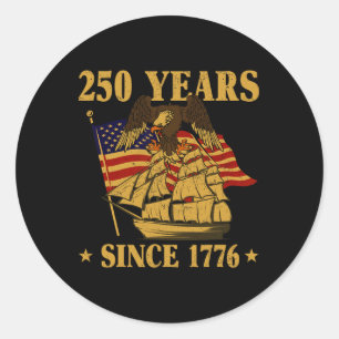 250 Jahre seit 1776 Patrioti Adler Amerikanische F Runder Aufkleber