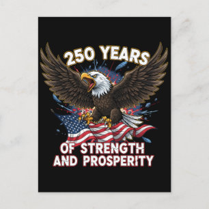 250 Jahre Stärke Adler Patriotisch Postkarte