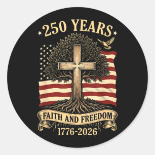 250 Jahre USA 1776-2026 250. Geburtstag Amerika 4. Runder Aufkleber