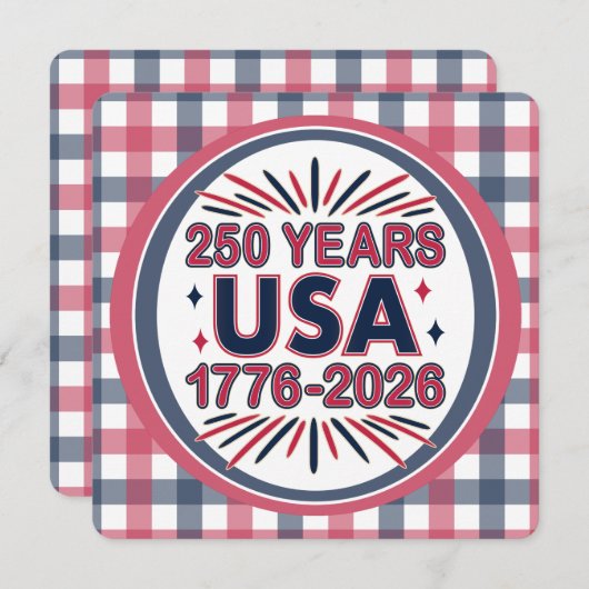 250 Jahre USA | 1776-2026 Halbjahr Einladung (Vorne/Hinten)