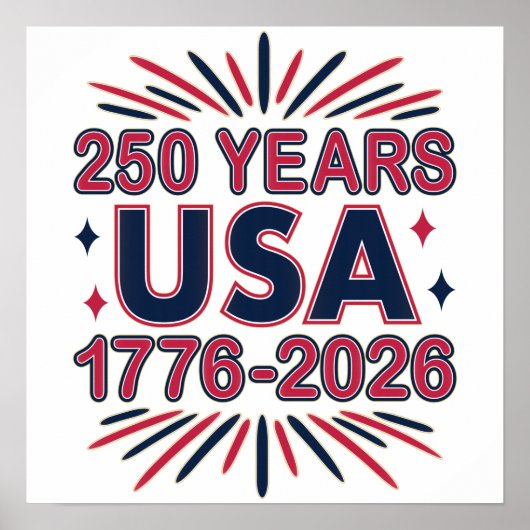 250 Jahre USA | 1776-2026 Halbjahr Poster (Vorne)
