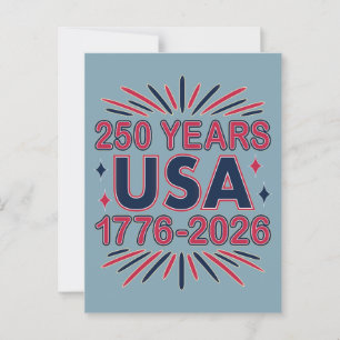 250 Jahre USA   1776-2026 Halbjahr Postkarte