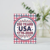 250 Jahre USA | 1776-2026 Halbjahr Postkarte (Stehend Vorderseite)