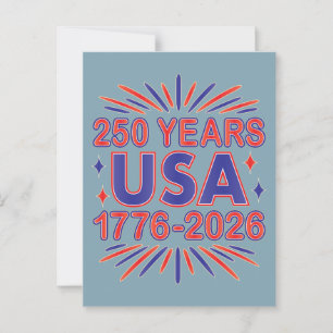 250 Jahre USA   1776-2026 Halbjahr Postkarte