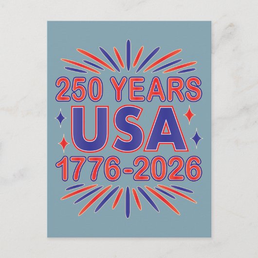 250 Jahre USA | 1776-2026 Halbjahr Postkarte (Vorderseite)