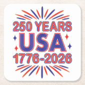 250 Jahre USA | 1776-2026 Halbjahr Rechteckiger Pappuntersetzer (Vorderseite)