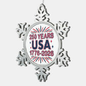 250 Jahre USA | 1776-2026 Halbjahr Schneeflocken Zinn-Ornament (Rechts)