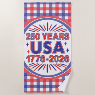 250 Jahre USA 1776-2026 Halbjahr Strandtuch