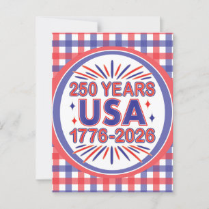 250 Jahre USA   1776–2026 Semiquincentennial Postkarte