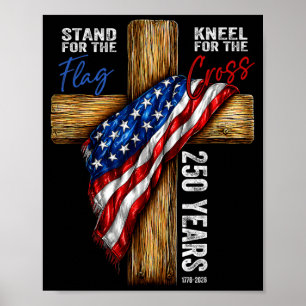 250 Jahre Usa Christliches Patriotisches Kreuz 250 Poster
