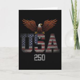 250 Jahre USA-Flagge Adler 250. Geburtstag 4. Juli Karte