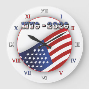 250 Jahre USA  Freiheit 1776-2026 Patriotisch Große Wanduhr