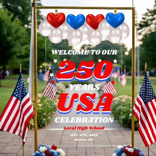 250 Jahre USA Gedenk-Willkommensschild Acrylschild