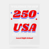 250 Jahre USA Gedenk-Willkommensschild Acrylschild (Vorderseite)