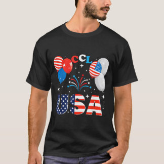 250 Jahre USA-Jubiläum Patriotische Flagge Feuerwe T-Shirt