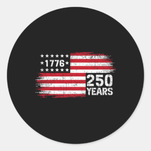 250 Jahre Vintage 1776 250. Jubiläum 4. Juli Runder Aufkleber