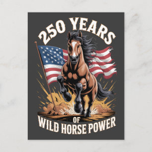 250 Jahre wilde Pferdekraft Mustang-Kunst Postkarte
